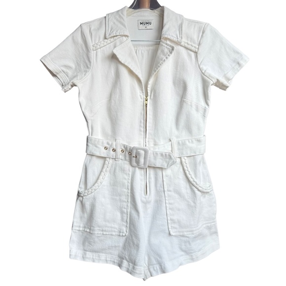 Show Me Your Mumu Outlaw Pearly White Romper Sz M - Picture 4 of 8